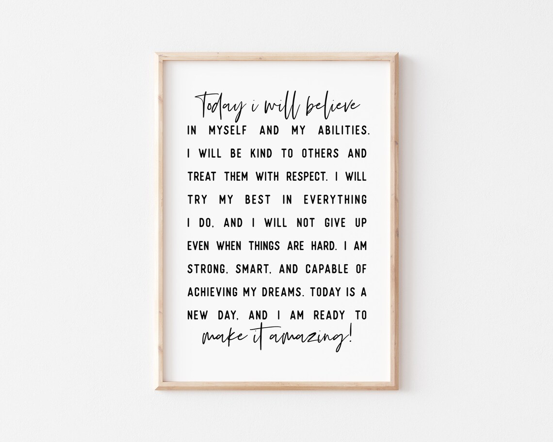 Daily Affirmations Typography Art Print, Office Decor - Image 2