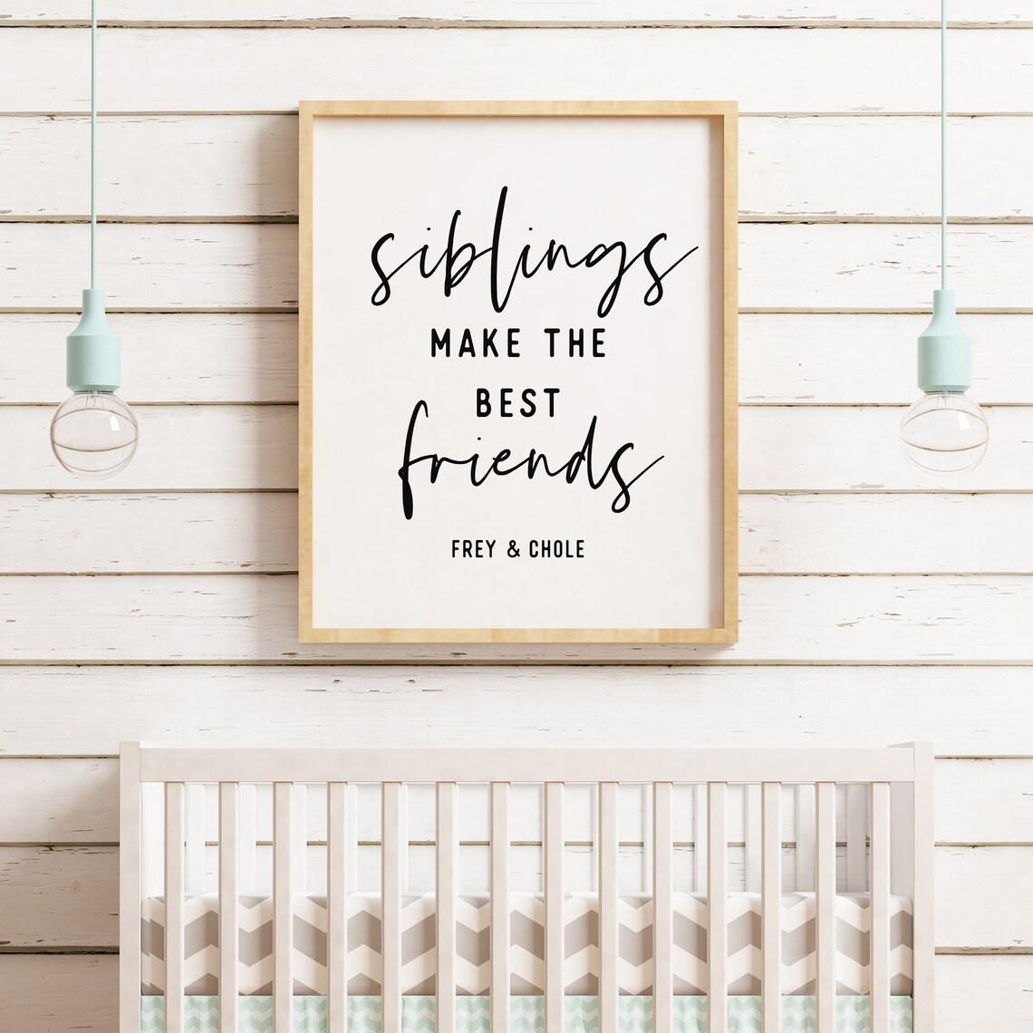 Siblings Make The Best Friends Kids Room Art Print - Image 2