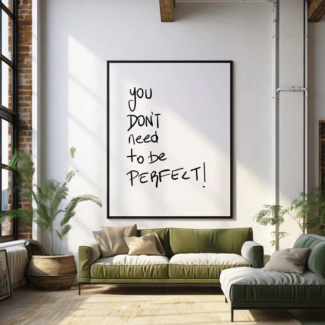 You Dont Need to Be Perfect Minimalist Handwritten Quote Wall Poster - Image 3