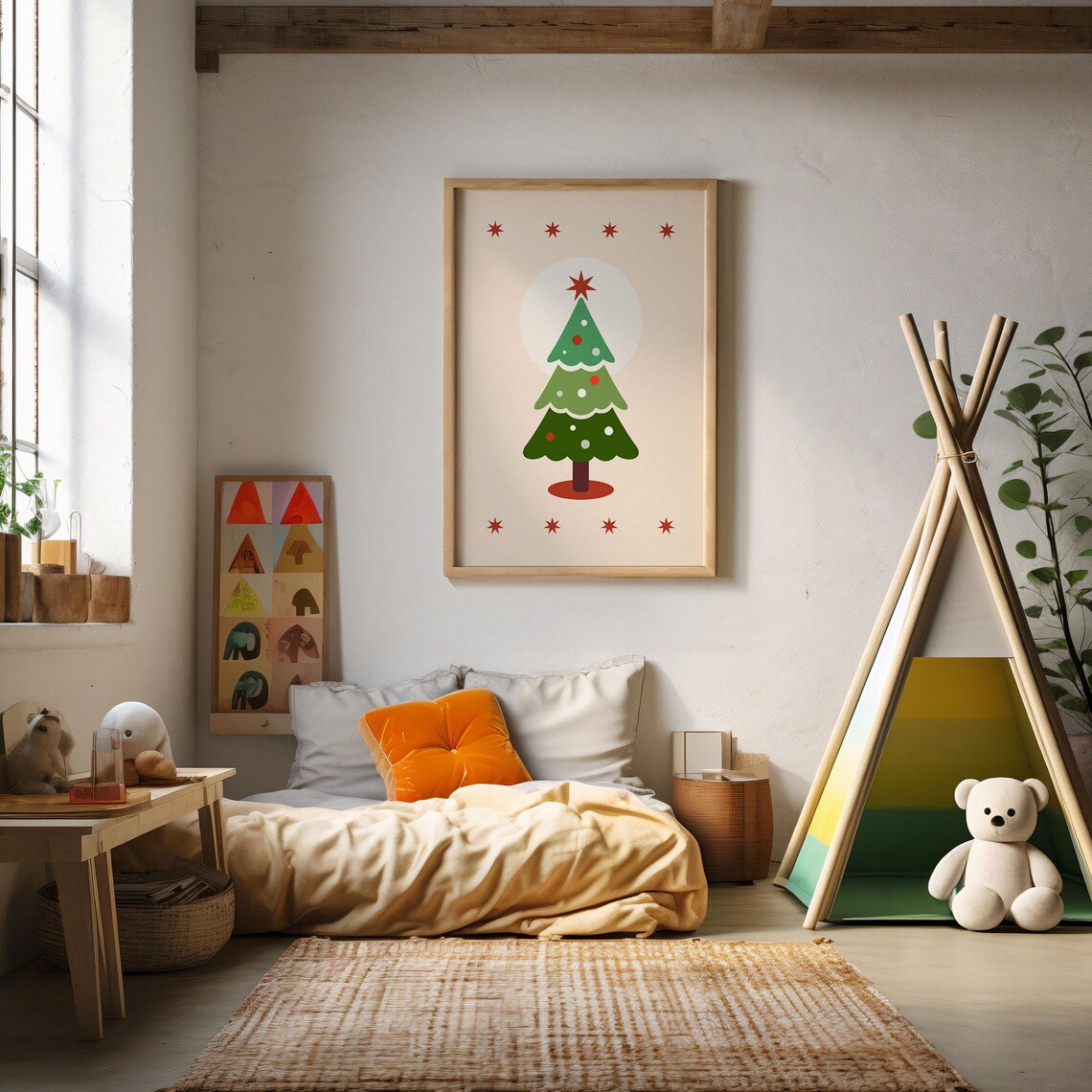 Christmas Tree Holiday Decor Art Print, Festive Homes - Image 5