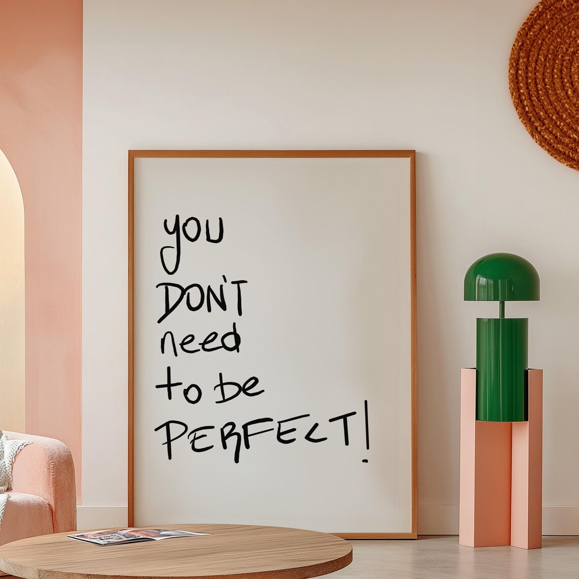You Dont Need to Be Perfect Minimalist Handwritten Quote Wall Poster - Image 4