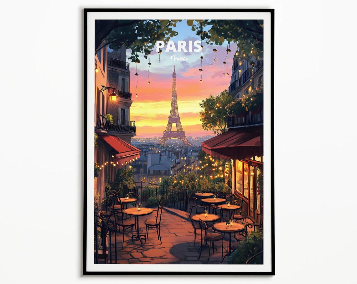 Paris Travel Print Paris Poster France Poster France Travel Poster Eiffel Tower Eiffel Tower France Hotel Art Office Art