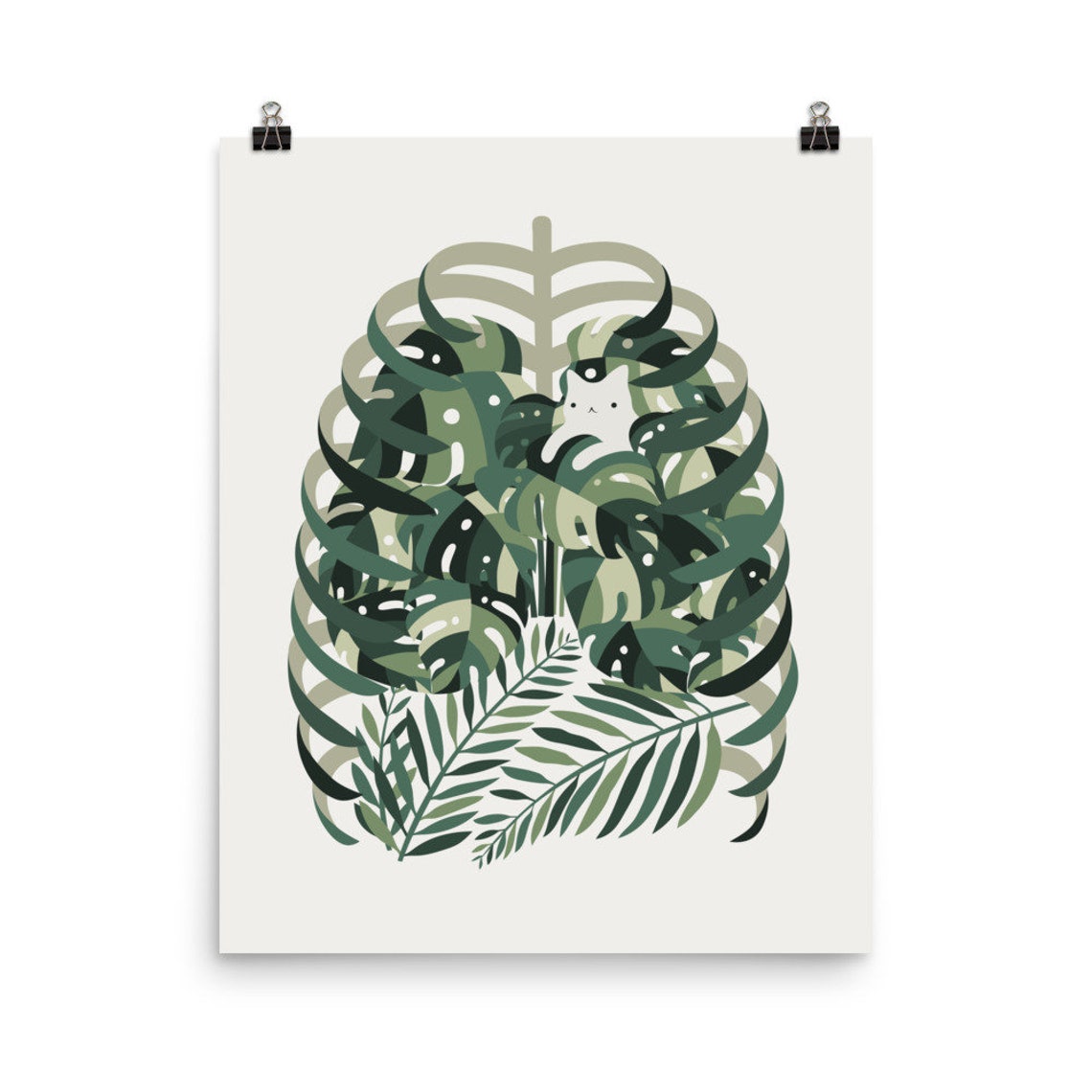 Cat And Plant 56 Poster Print
