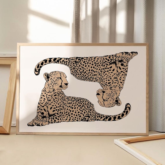 Trendy Cheetah Art Poster Wall Decor Retro Home Print Printed Gift