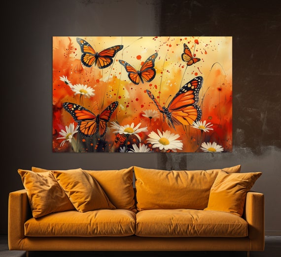 Butterflies Print Butterfly Painting Butterfly Wall Art Butterfly Print