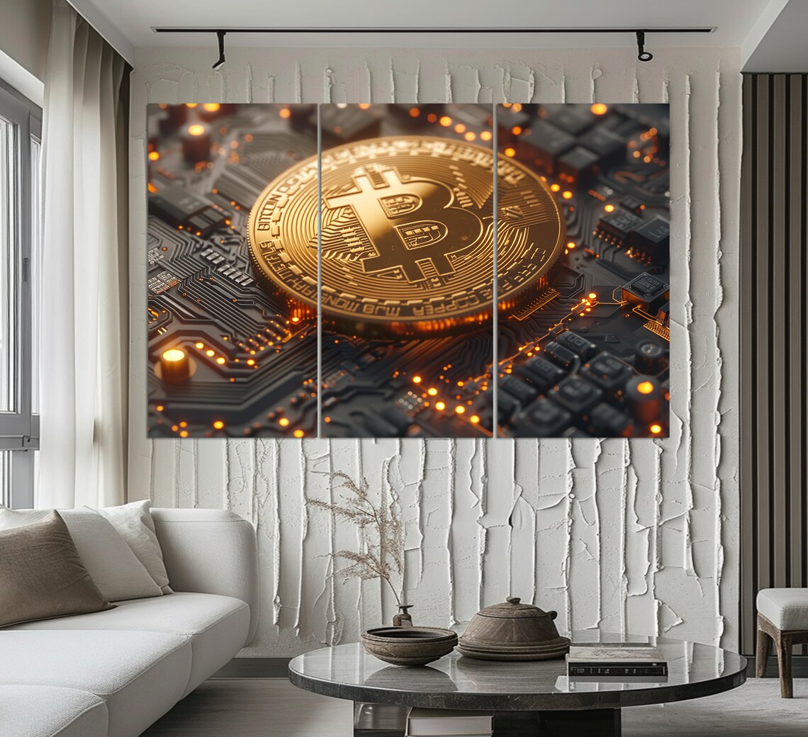 Abstract Bitcoin Painting, Modern Art Print - Image 3