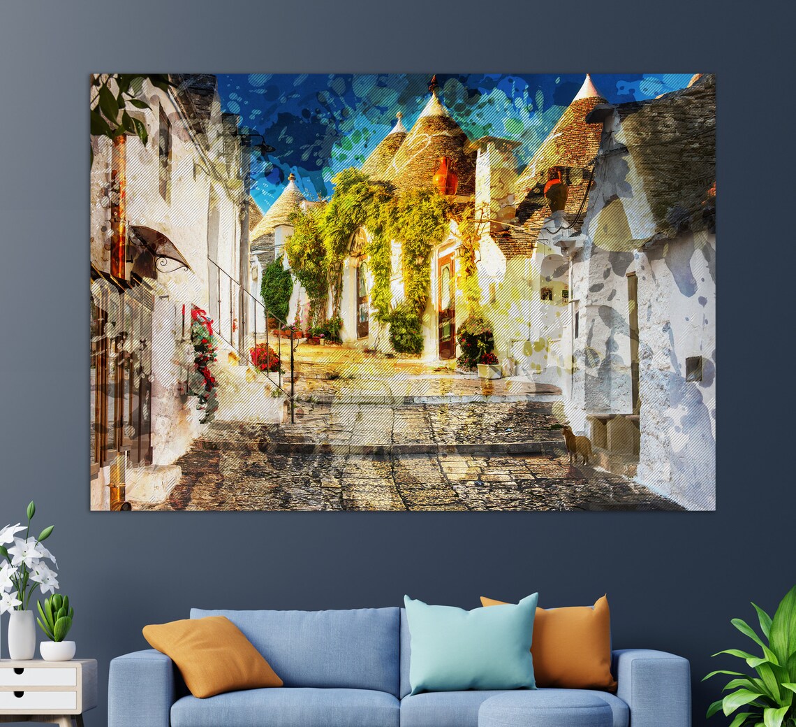 Alberobello Italy Travel Poster, Place Print