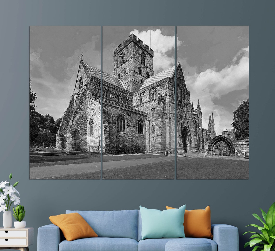 Carlisle Cathedral Cumbria Red Sandstone Medieval Church Travel Poster - Image 2