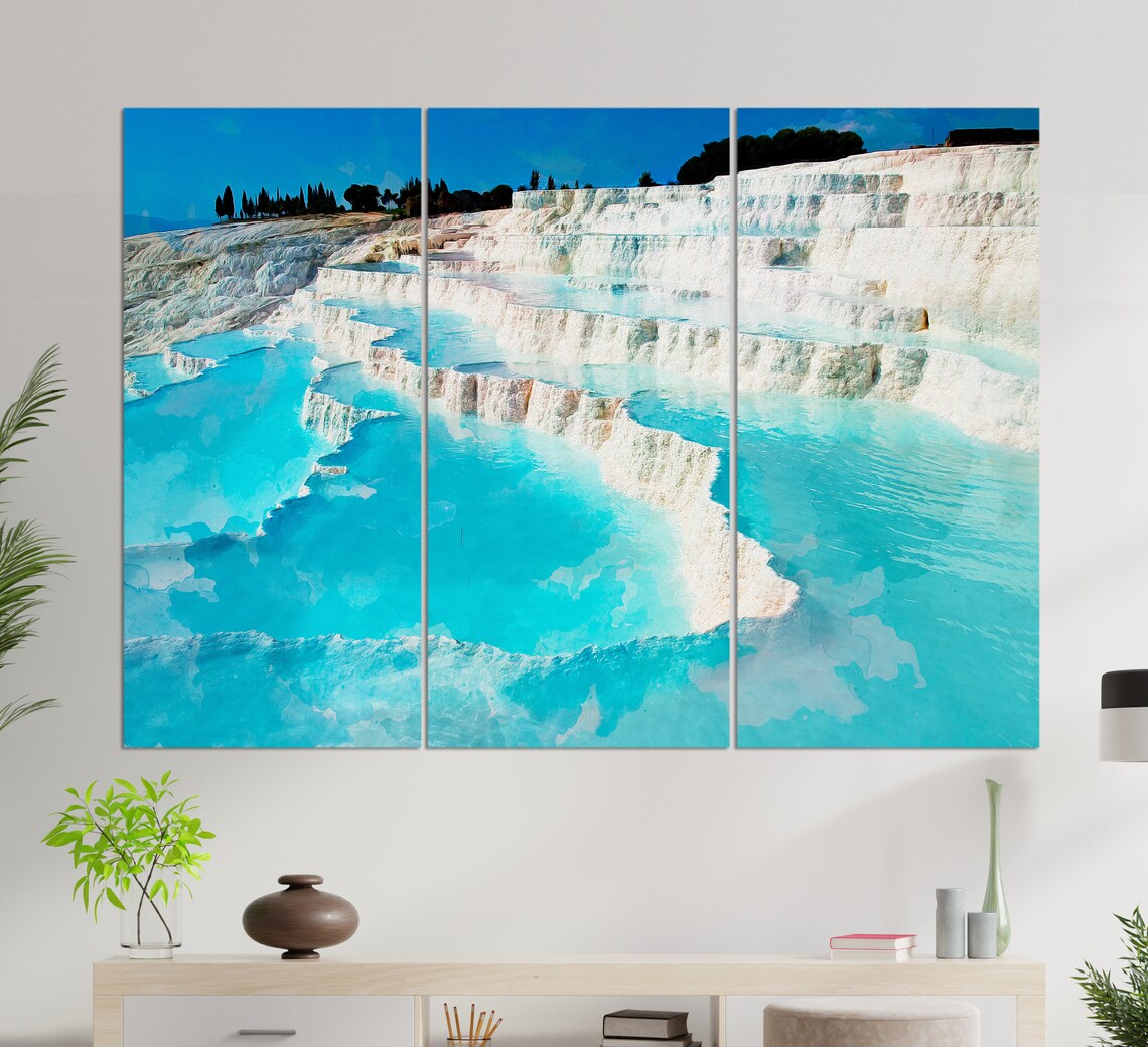 Pamukkale, Turkey Travel Poster, Wall Art Print