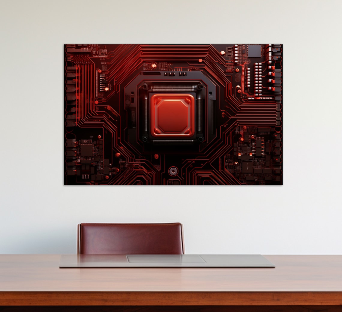 Abstract Microcircuit, Technology Office Wall Art - Image 3