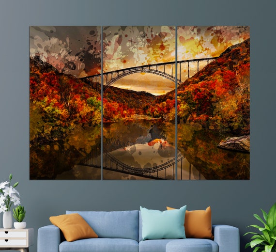 New River Gorge Bridge Print Arch Bridge In Victor Fayette County West Virginia Wall Art