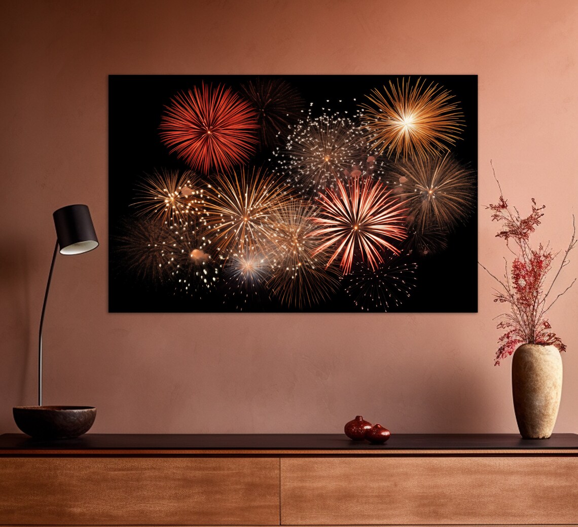 Firework Poster, Abstract Party Wall Decor - Image 4