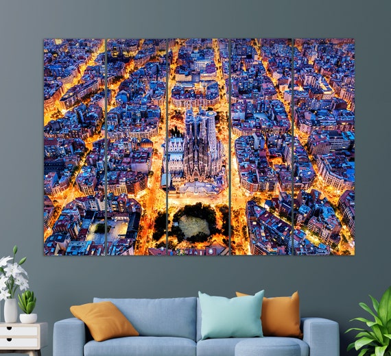 Barcelona Skyline, Sagrada Familia Travel Poster