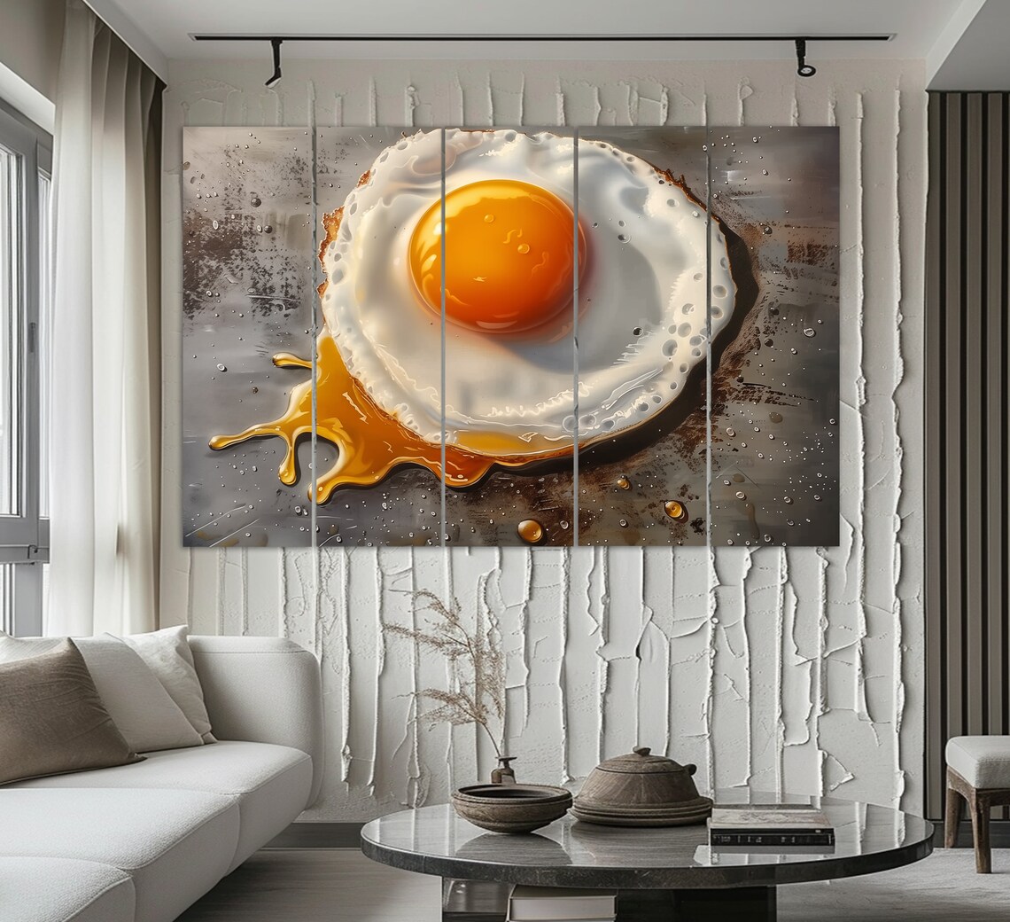 Fried Egg Art Print, Modern Kitchen Decor - Image 2
