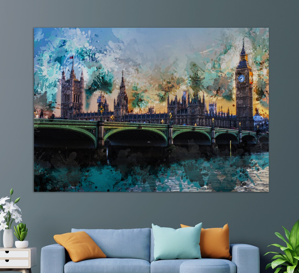 London Painting Travel Poster, Europe Art Print - Image 4
