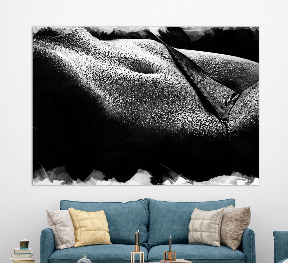 Erotic Wall Art Black And White Sexy Girl Print Abstract Erotic Painting Naked Woman Painting