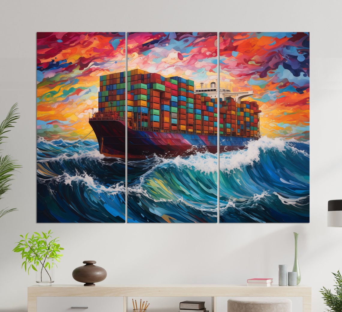 Cargo Ship Nautical Wall Art Print - Image 3