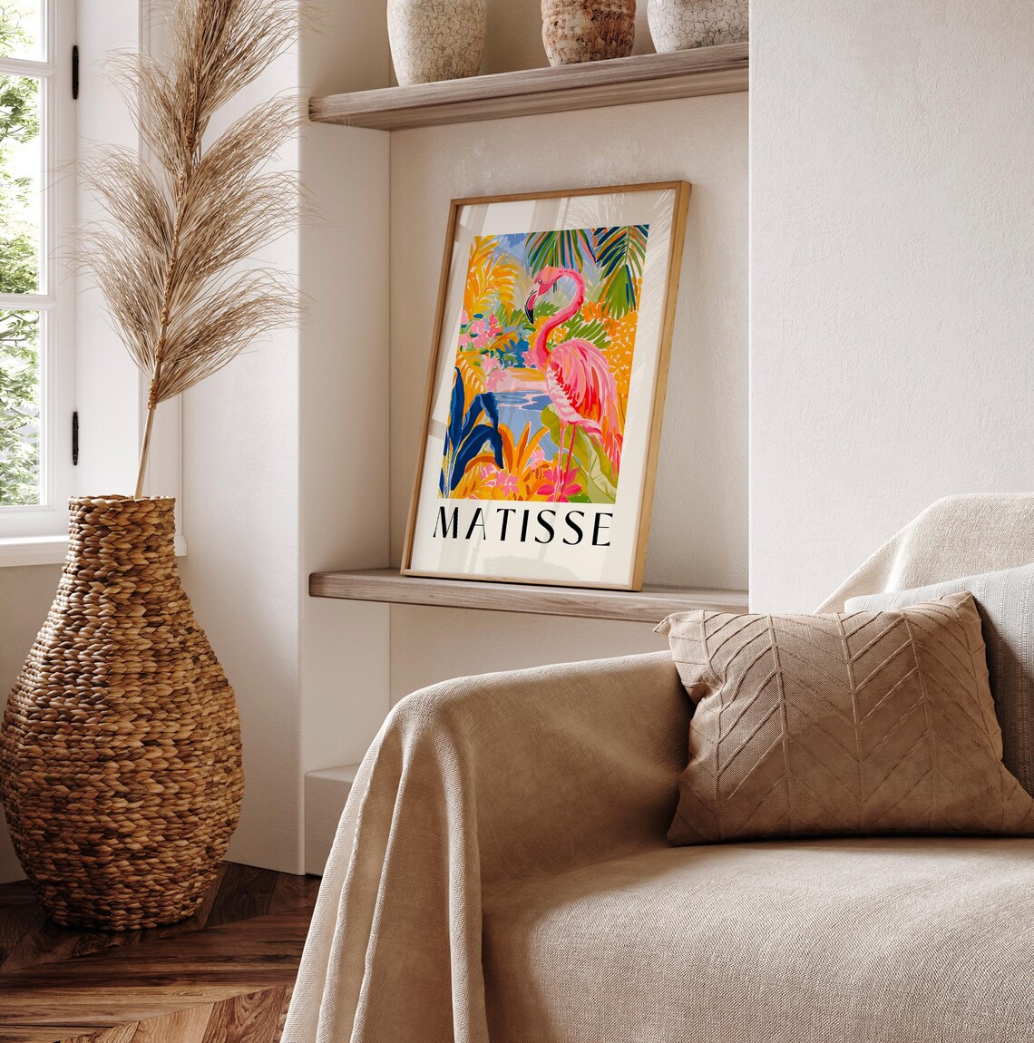 Pink Flamingo Floral Henri Matisse Poster Print - Image 6