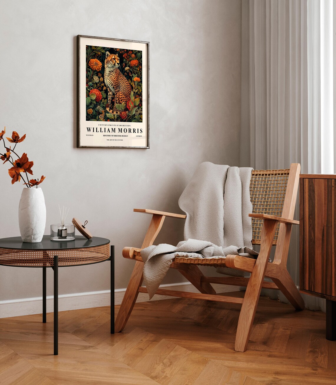 Cheetah Print William Morris Botanical Art Print - Image 3