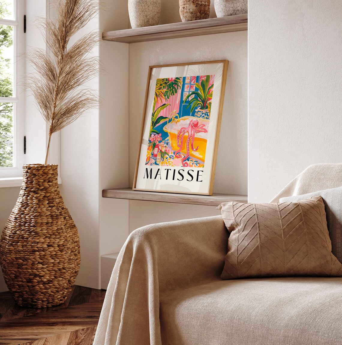 Funny Octopus Art Print, Matisse-Inspired Tropical Style - Image 2