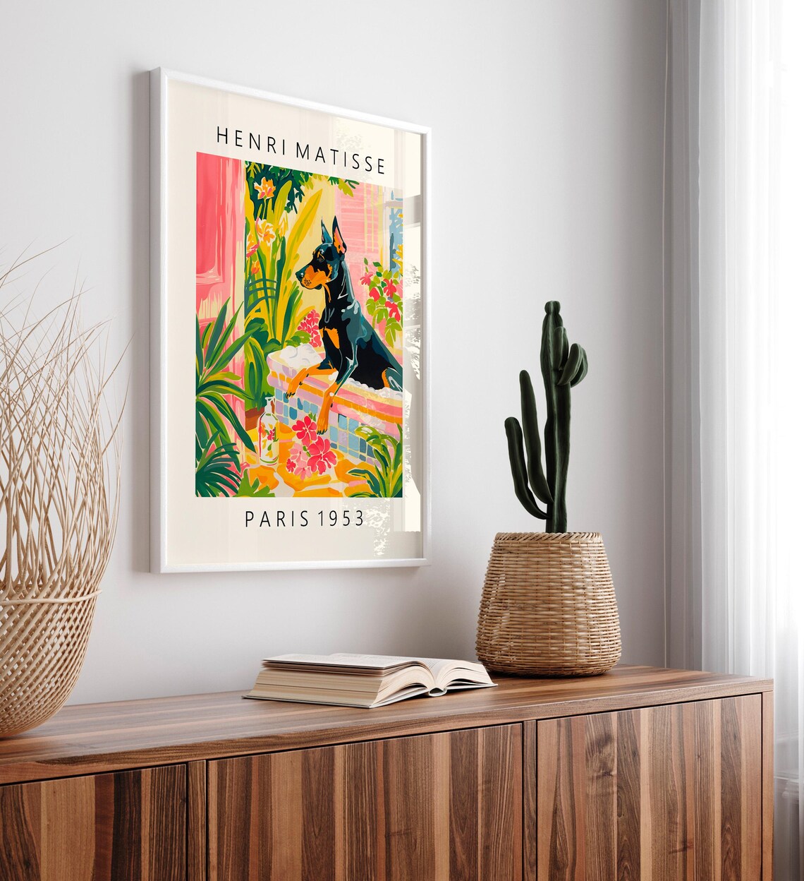 Doberman in Bathtub Funny Bathroom Art Print - Image 5