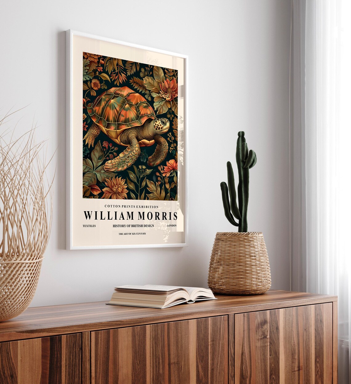 Sea Turtle William Morris Mid-Century Modern Art Print - Image 3