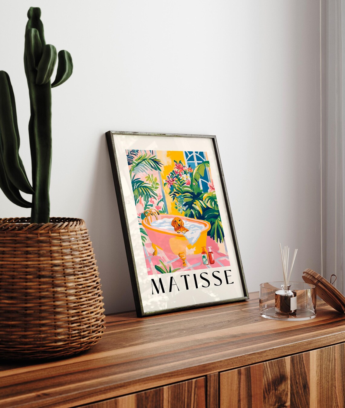 Dachshund In Bathtub Matisse-Inspired Dog Art Print - Image 2