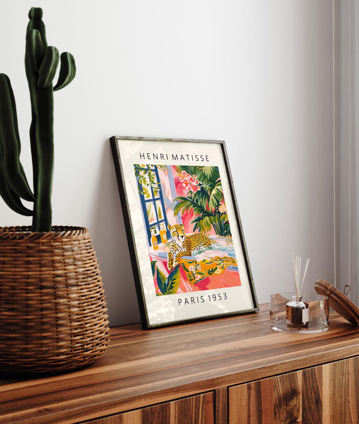 Henri Matisse Style Tropical Cheetah Bubble Bath Paris 1953 Poster - Image 3
