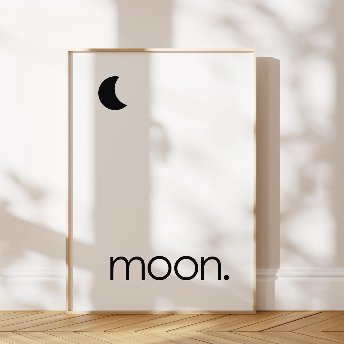 Minimalist Moon Print Scandinavian Typography Celestial Wall Art Night Sky Poster Boho Lunar Illustration