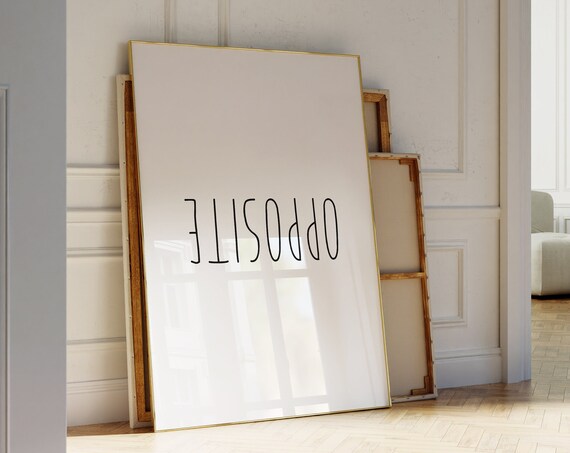 Opposite Poster Typography Print Minimalist Poster Trendy Aesthetic Room Decor Modern Wall Art Simple Word Art
