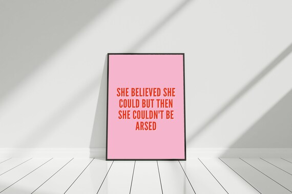 Cba Print Funny Print Pink And Red Print Typography Print Print Home Decor Poster Print Wall Art A4 A3 4x6 5x7 50x70