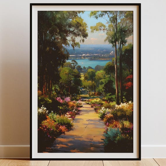 Perth Kings Park Art Print Australia Botanical Garden Wall Decor City View Painting Instant Nature