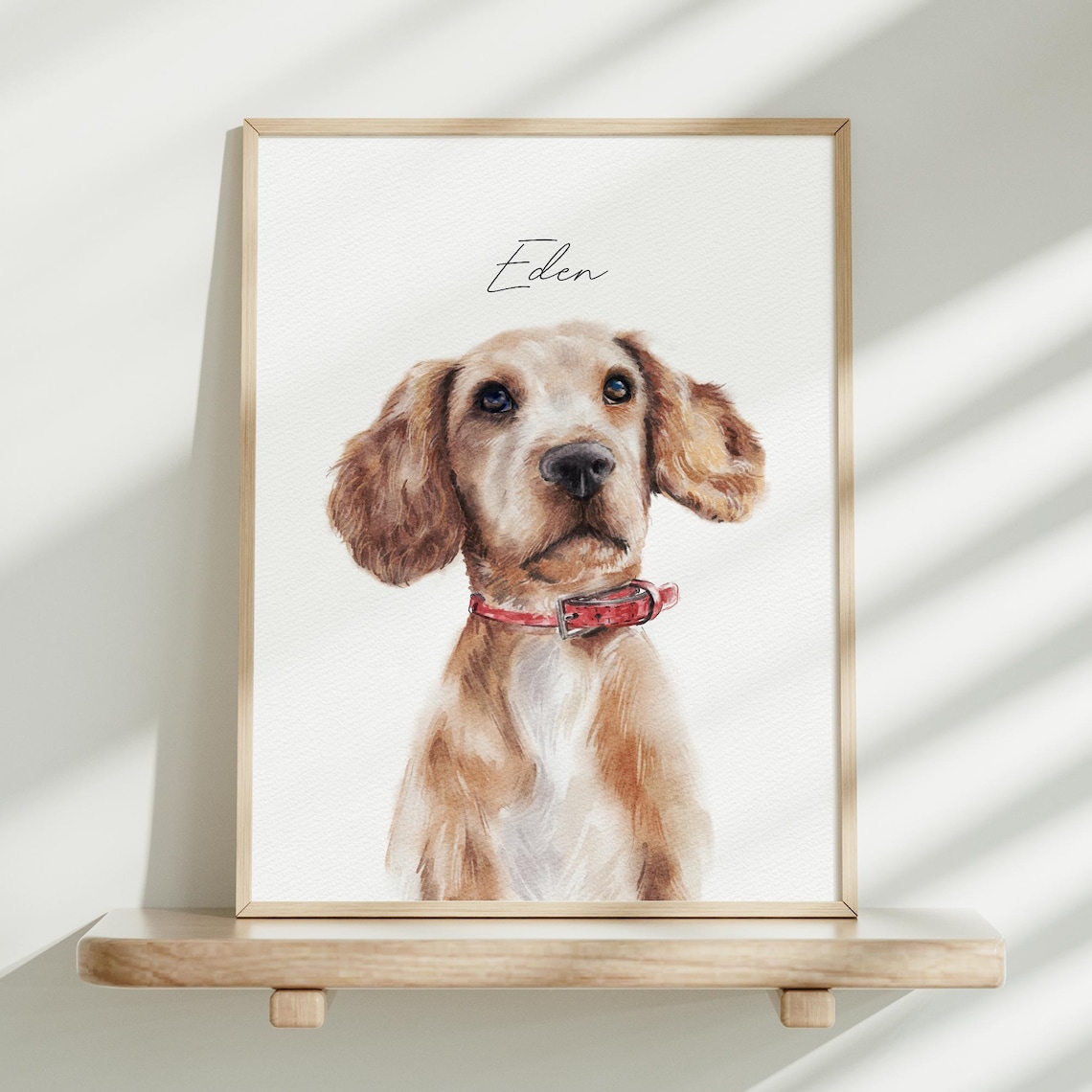 Black Pug Hulda in Yellow Beanie Custom Watercolor Poster Art - Image 4
