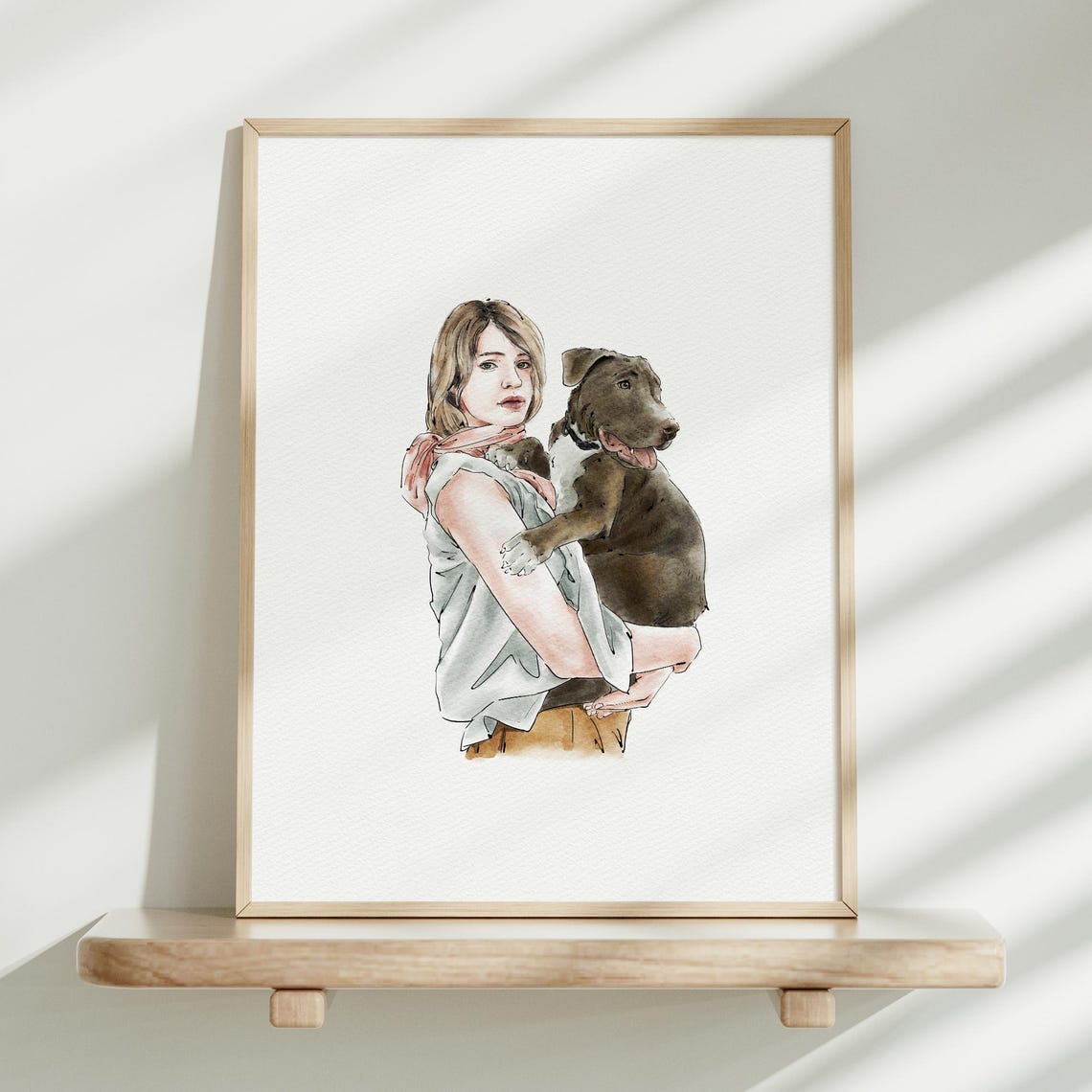 Custom Pet Portrait Family Portrait With Pet Watercolor Painting From Photo Pet Lover Gift Dog Memorial Gift Pet Loss Gift Pet Painting - Image 4