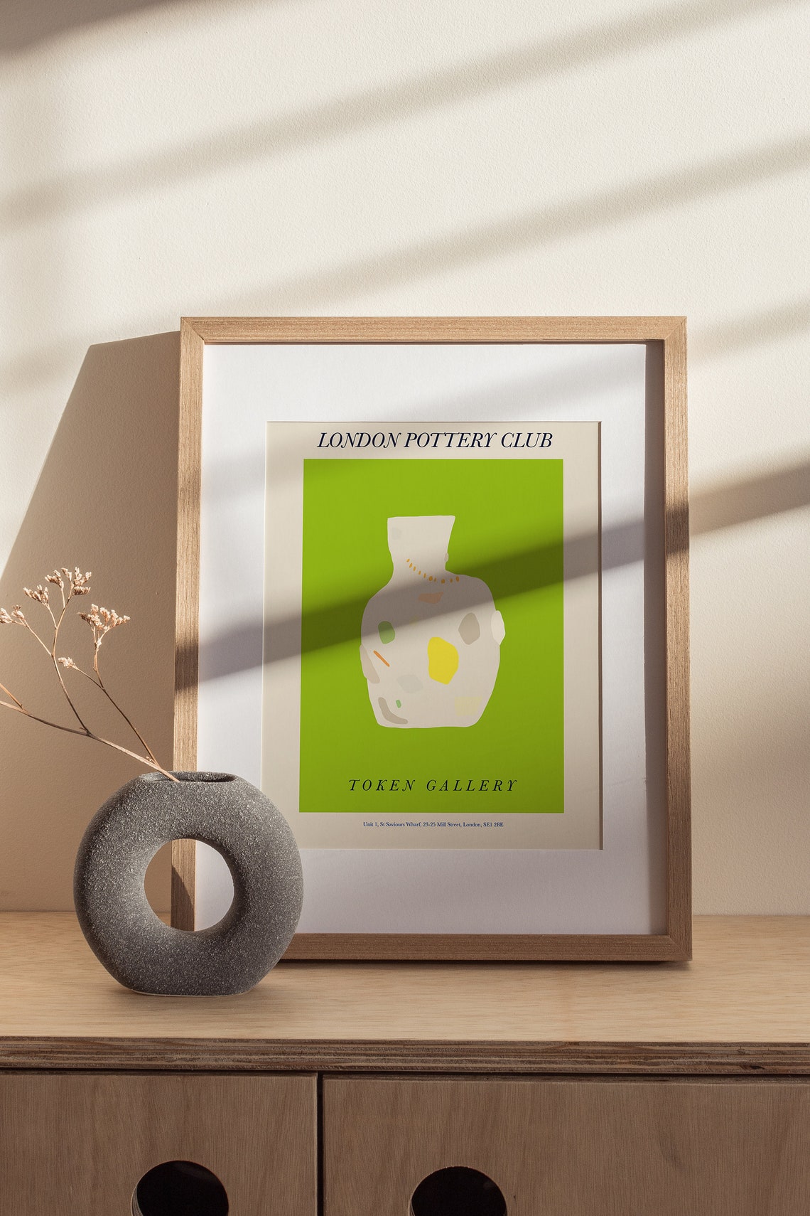 London Pottery Club Green Vase Gallery Exhibition Art Poster - Image 2