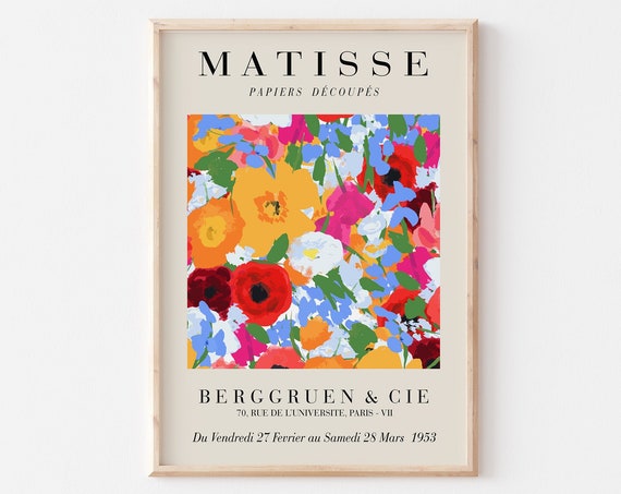 Abstract Flowers Matisse Print Flower Market Poster Mid Century Modern Exhibition Poster A2 A3 A4 A5 Gallery Wall Gift