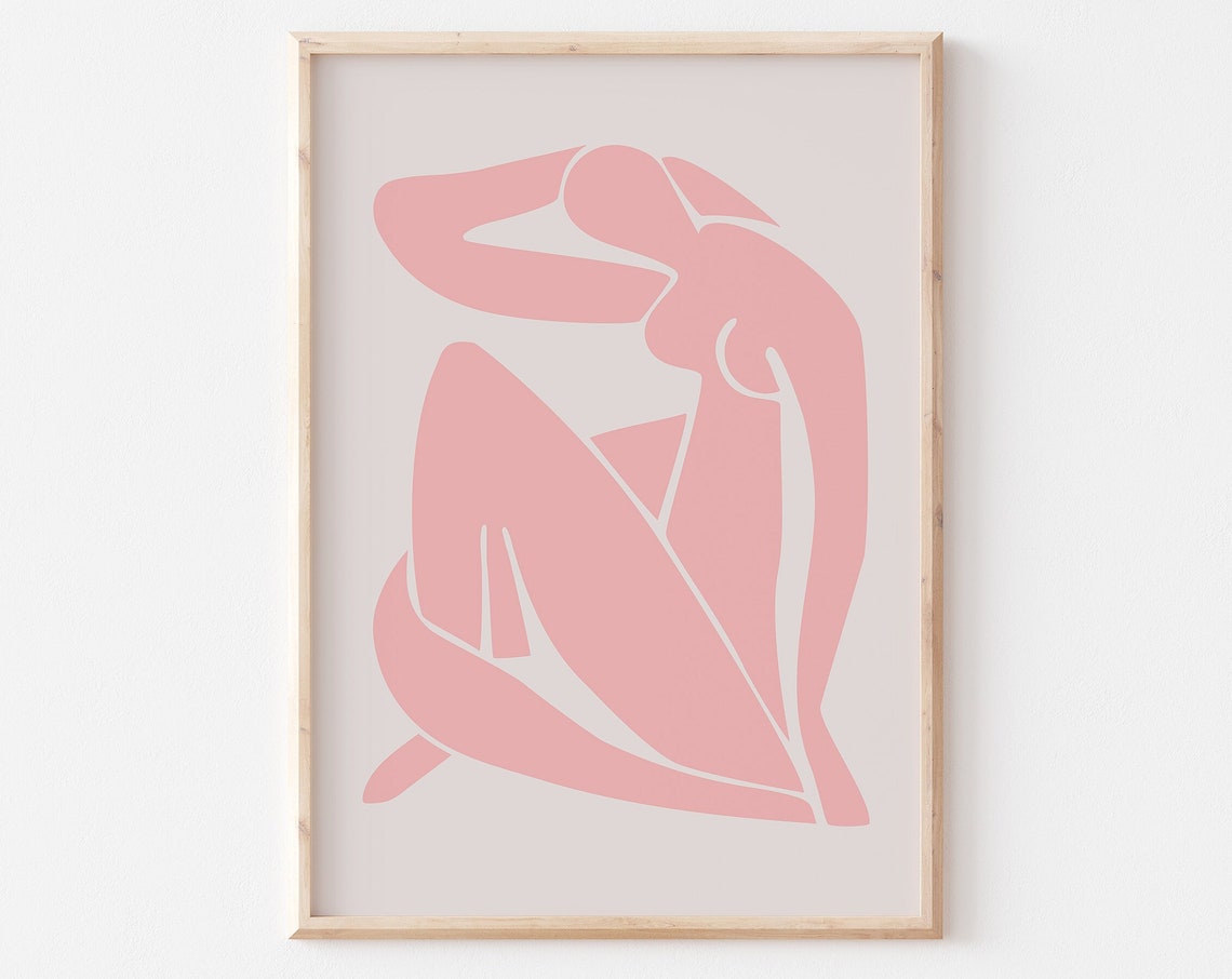 Matisse Pink Seated Nude Figure Cut Out Modern Abstract Poster - Image 3