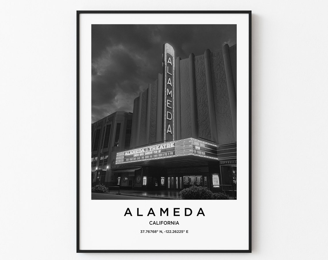 Alameda Travel Poster Alameda Print Alameda Photo Print Black And White Photography Monochrome Travel Photography California Travel