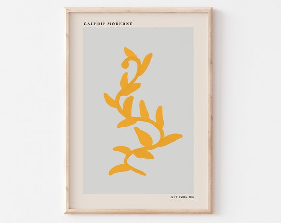 Leaf Art Print Modern Botanical Poster Modern Gallery Poster Minimalist Decor A4 A3 A2 A1 A0 Galerie Moderne New York Gallery Art