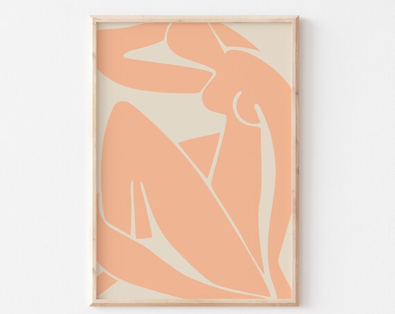 Matisse Poster Light Orange Henri Matisse Wall Art Matisse Cut Outs Print Papier Decoupes Decor A5 A4 A3 A2 Exhibition Museum Poster