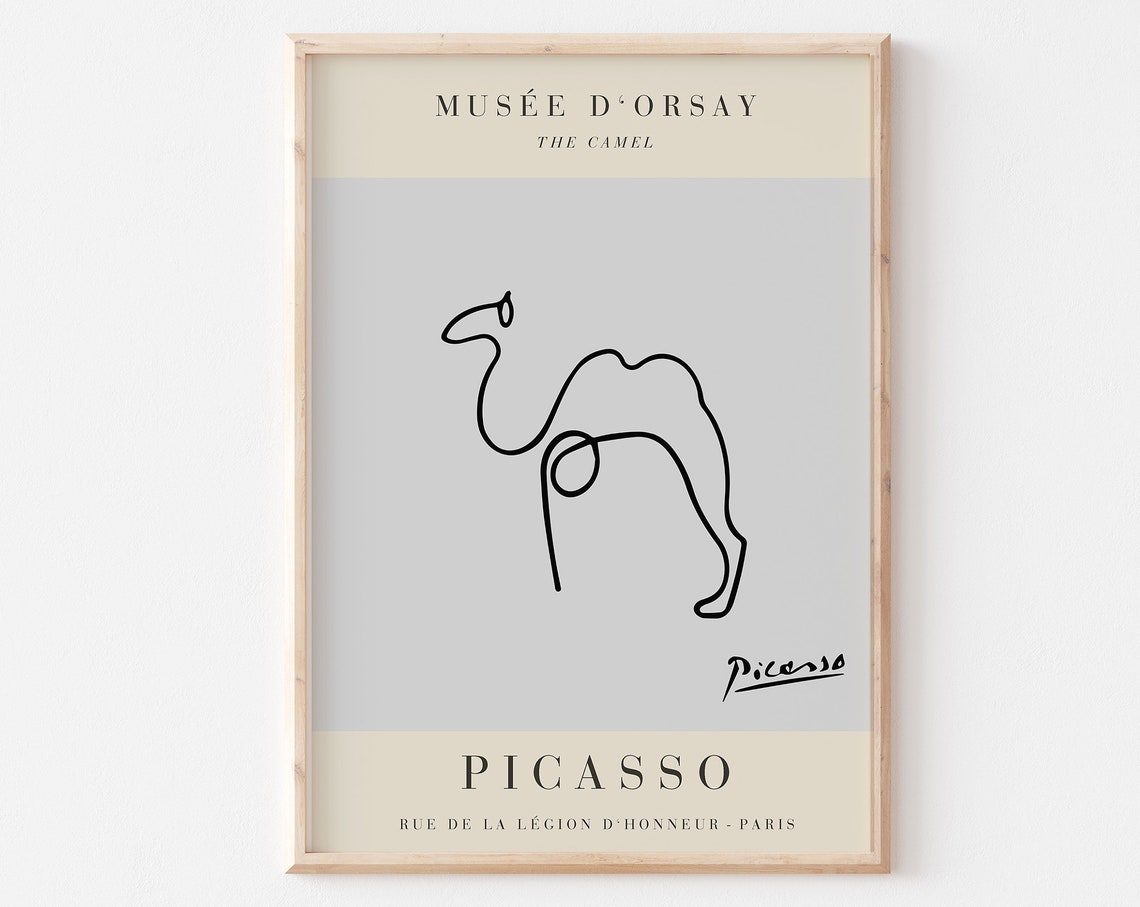 Picasso The Camel Minimal Line Art Gallery Exhibition Poster - Image 3