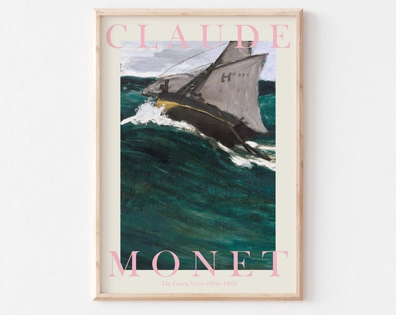 Monet Poster Claude Monet Print Monet Wall Art Monet Picture Modern Monet Print Vintage Monet Art The Green Wave