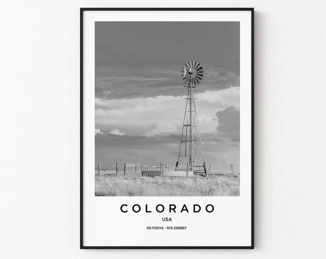 Colorado Travel Poster Colorado Print Colorado Photo Print Black And White Photography Monochrome Travel Photography America Travel