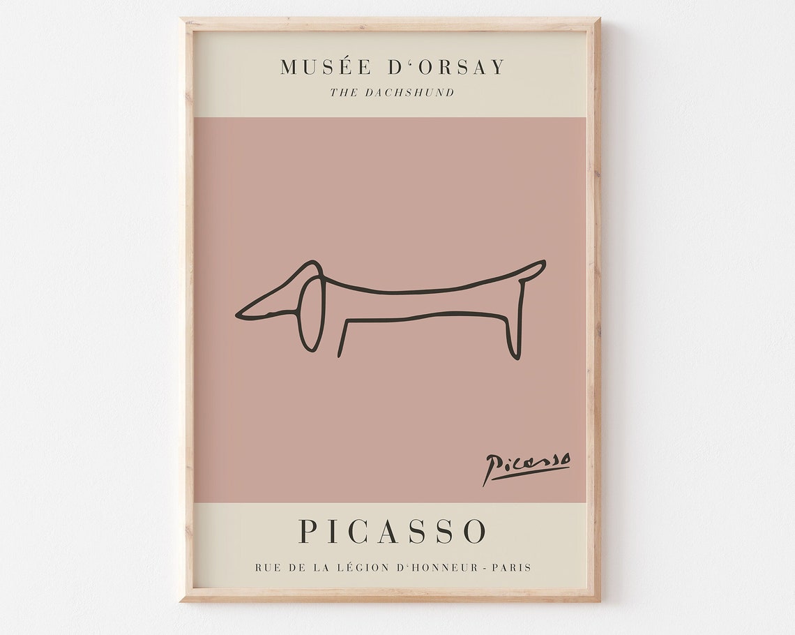 Pablo Picasso The Dachshund Minimalist Single Line Dog Print - Image 3