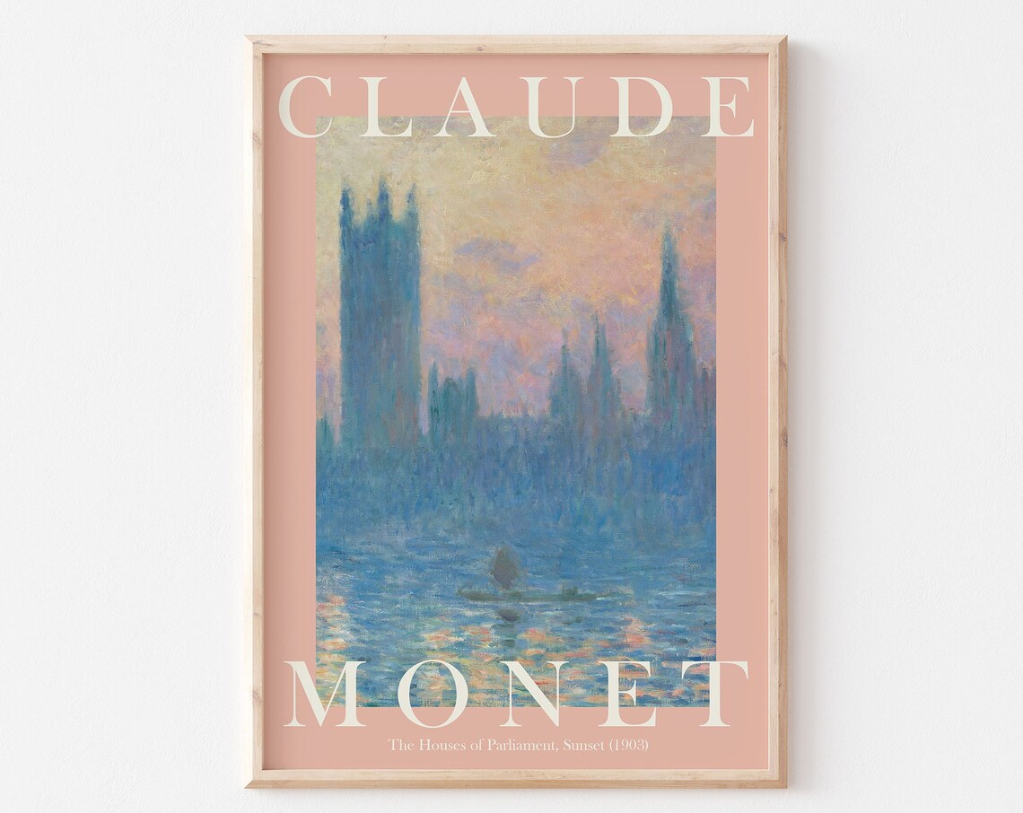 Claude Monet Houses Of Parliament Sunset 1903 London Skyline Poster
