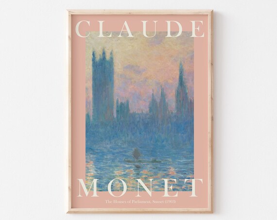 Claude Monet Houses Of Parliament Sunset 1903 London Skyline Poster