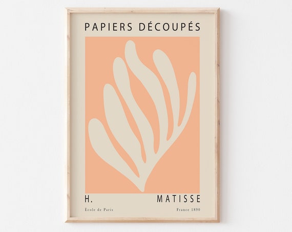 Matisse Cut Outs Art Print Light Orange Shape Cut Outs Print Exhibition Print Matisse Inspired Art A4 A3 A2 Henri Matisse