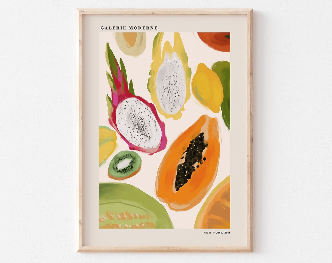 Fruit Kitchen Art Print Food Poster Modern Kitchen Wall Decor Kitchen Wall Art Fruit Kitchen Poster Fruit Kitchen Print