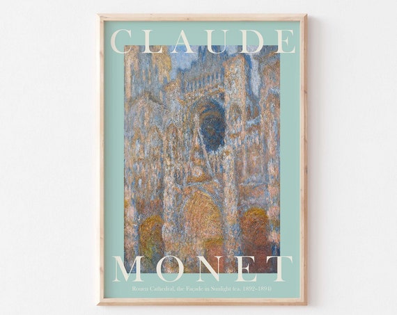 Monet Poster Claude Monet Print Monet Wall Art Monet Picture Modern Monet Print Vintage Monet Art Rouen Cathedral