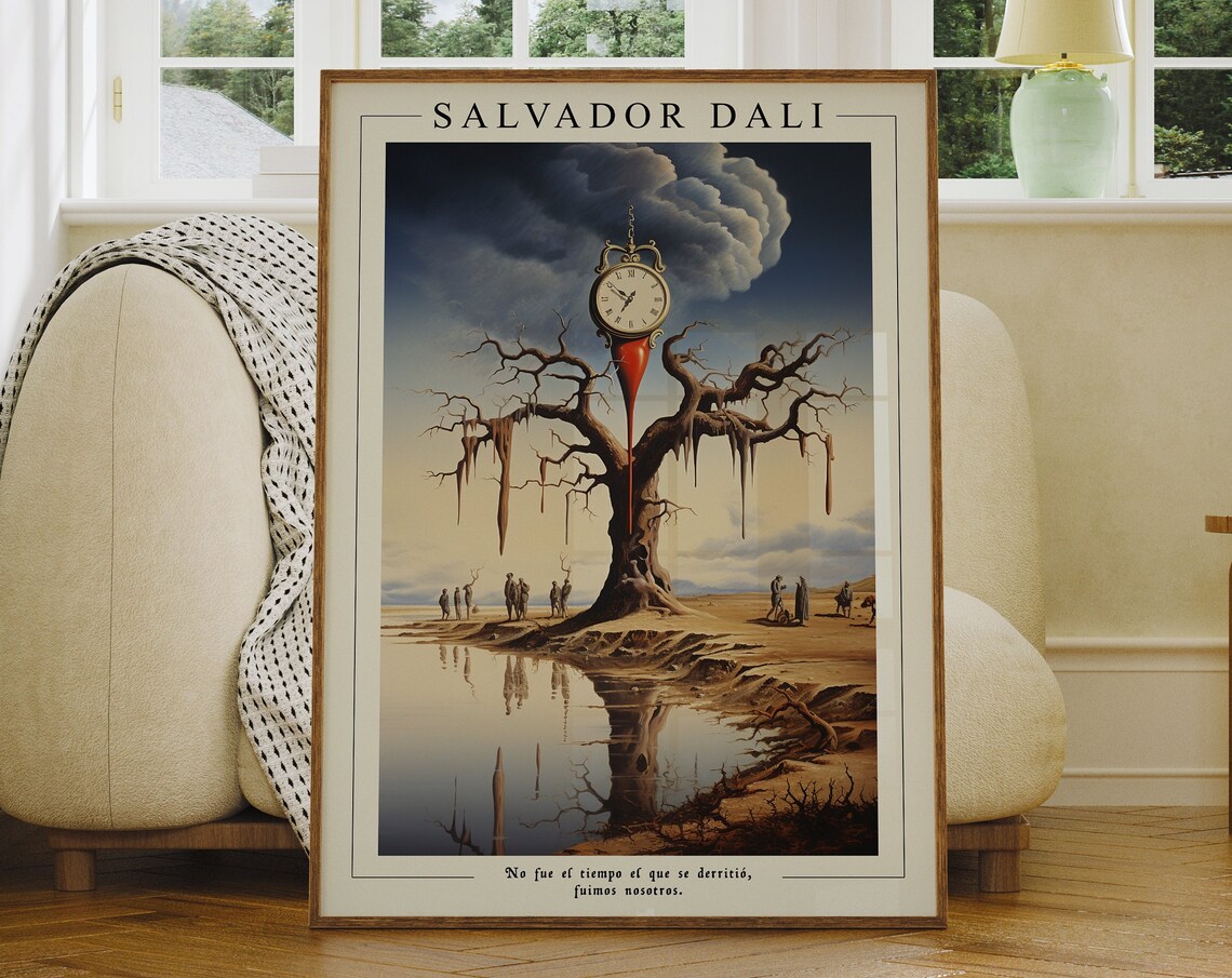 Melting Clock Poster, Salvador Dali Surreal Art Print